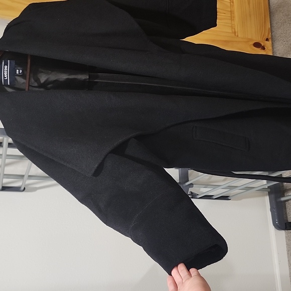 Lands End Women's 20W black wool blend long sleeve pea coat - Picture 4 of 7